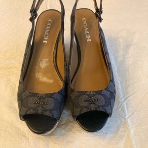Coach platform sandals, peep toe!
